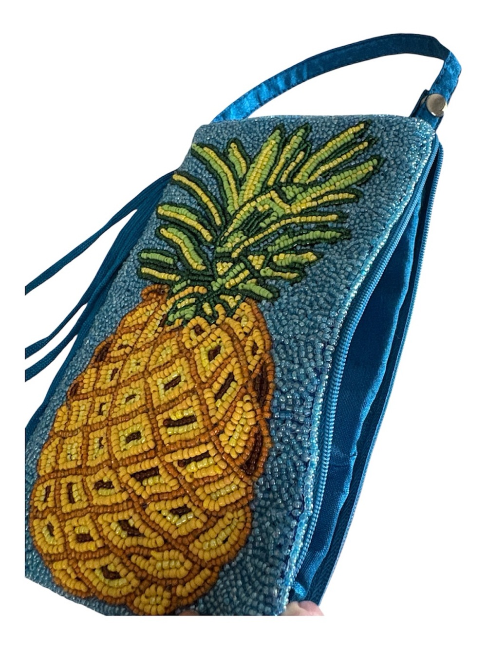 Bamboo Trading Company Pineapple Crush Beaded Wristlet / Crossbody Bag - Picture 6 of 7